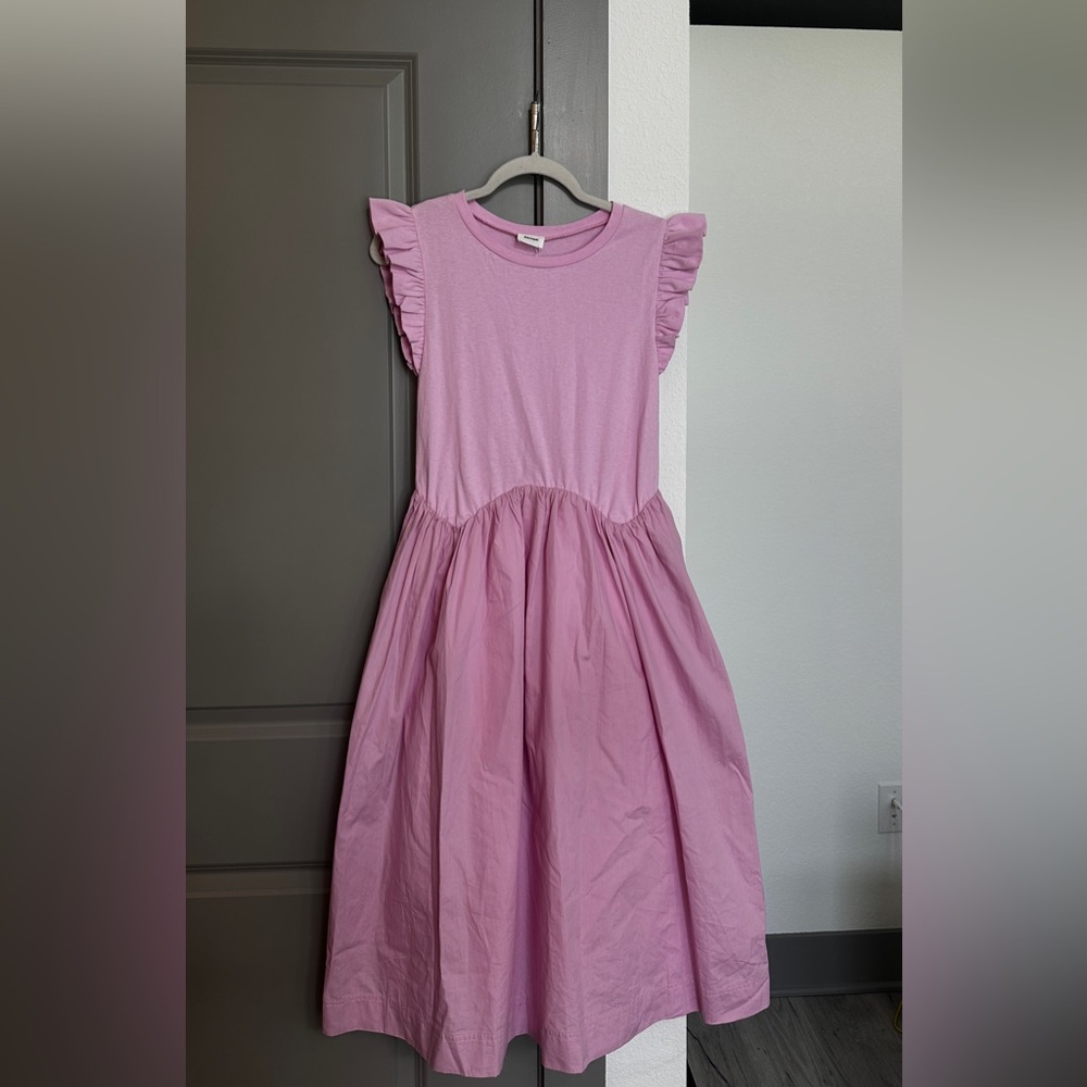 AUREUM Pink Ruffle Sleeve Dress